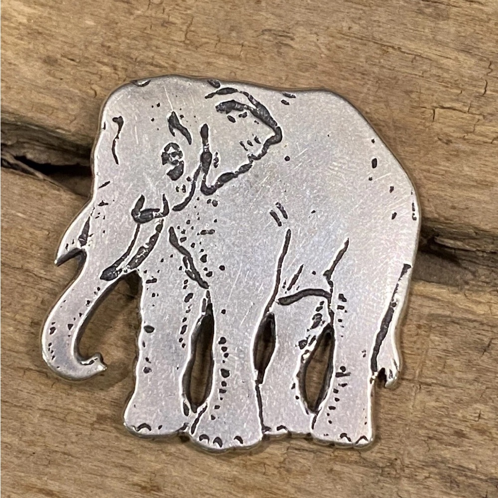 Marked Vintage 925 Sterling Silver Elephant Dual Use Brooch /Pendant ~Signed